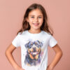 Rottweiler WB0595 10 Тениска с ротвайлер, акварелен портрет, унисекс кройка