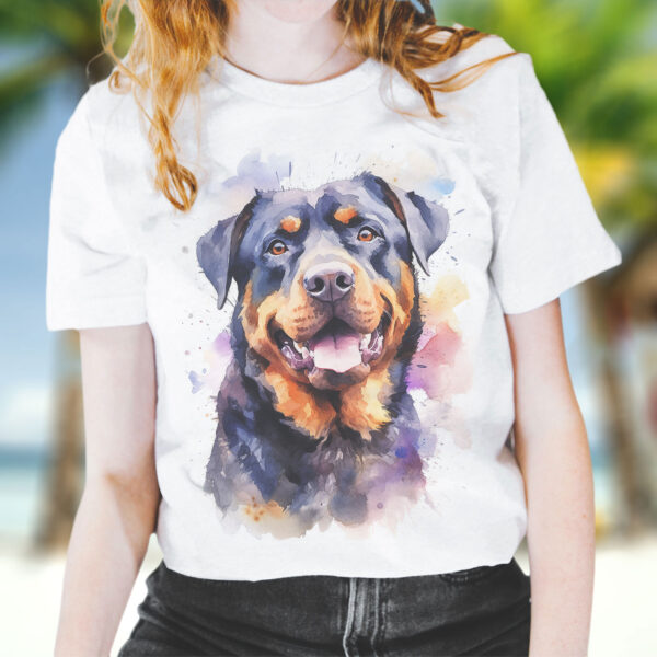 Rottweiler WB0595 18 Щампа: ротвайлер, акварелен портрет