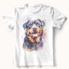 Rottweiler WB0595 21 Тениска с ротвайлер, акварелен портрет