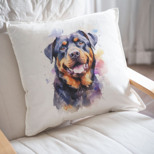 Rottweiler WB0595 22 Възглавница с ротвайлер в лилаво