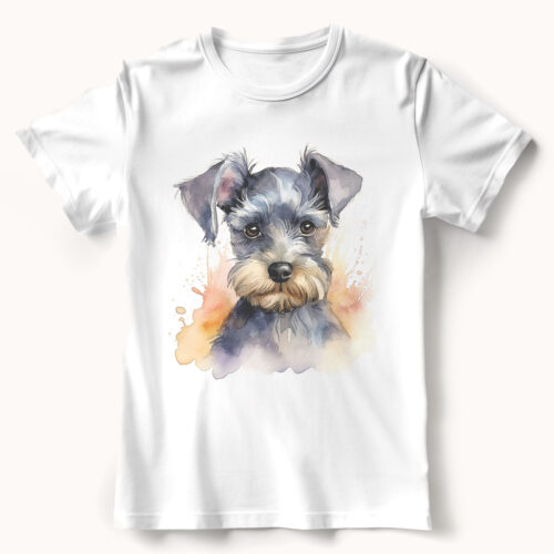 Schnauzer WB0603 21 Тениска с шнауцер, акварелен портрет с брада
