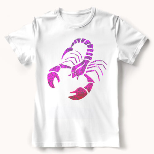 Уникална памучна тениска със зодия Скорпион 2 Тениска със зодия Скорпион в лилаво