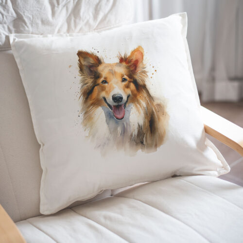 Sheltie WB0608 22 Възглавница с шелти с изплезен език