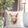 Sphynx cat WB0617 17 Възглавница с котка сфинкс с големи уши, калъфка 50х50 см