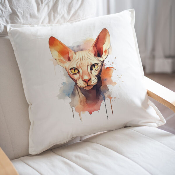 Sphynx cat WB0617 22 Възглавница с котка сфинкс с големи уши