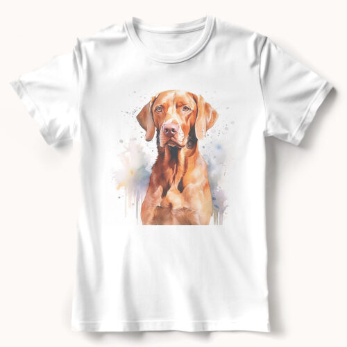 Vizsla WB0623 21 Тениска с унгарска визла в цял ръст, акварел