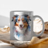 WB0715 mini aussie shepherd 15 Чаша с мини австралийска овчарка