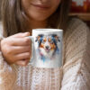 WB0715 mini aussie shepherd 17 Чаша с мини австралийска овчарка, керамична чаша 330 мл