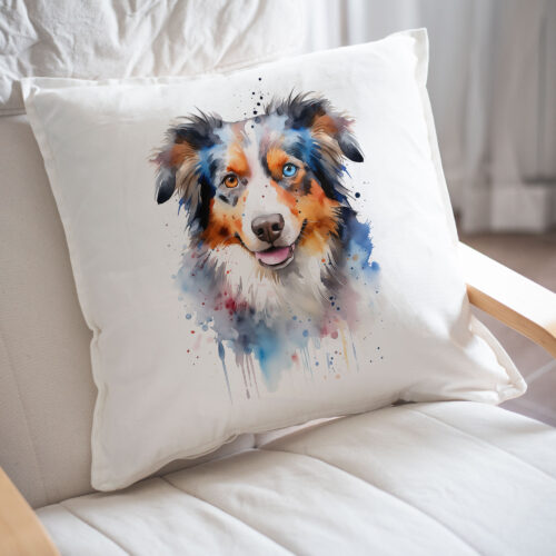 WB0715 mini aussie shepherd 24 Възглавница с мини австралийска овчарка