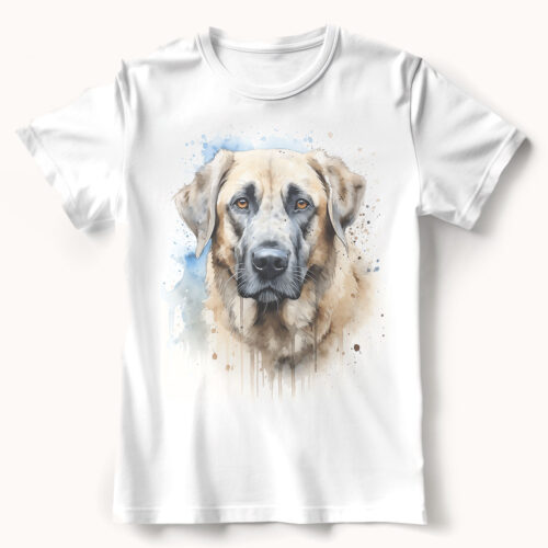 WB0724 kangal 23 Тениска с кангал, акварелен портрет