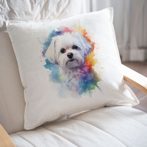 WB0733 Maltese dog 24 Щампа: малтийска болонка в дъгови цветове