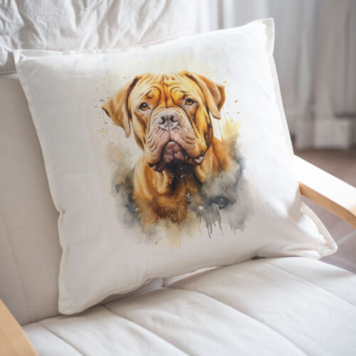 WB0736 Dogue de Bordeaux 24 Възглавница с немски дог в профил