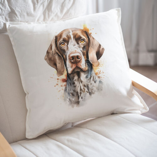 WB0741 German Shorthaired Pointer 24 Възглавница с немски късокосмест пойнтер в кафяво