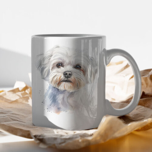 WB0742 Maltese 15 Чаша с малтийска болонка
