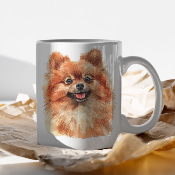 WB0743 Pomeranian 15 Чаша с померан с рижава козина