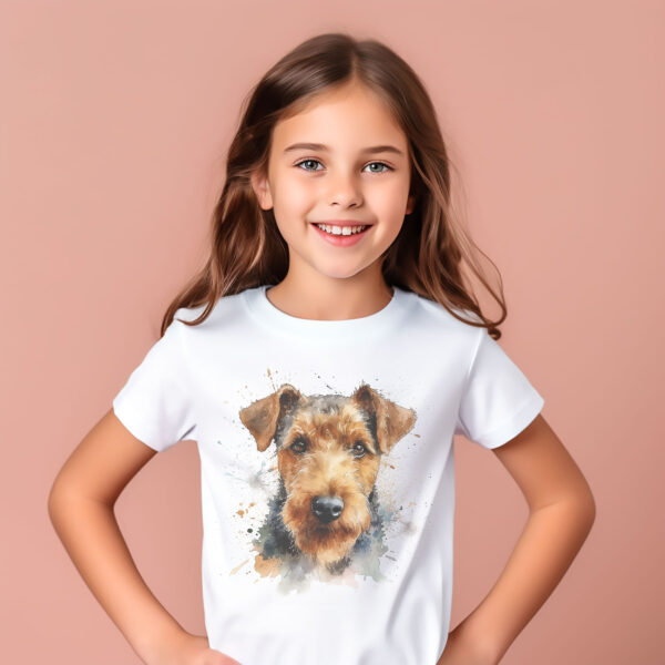 Welsh Terrier WB0626 10 Тениска с уелски териер, акварелен портрет, унисекс кройка