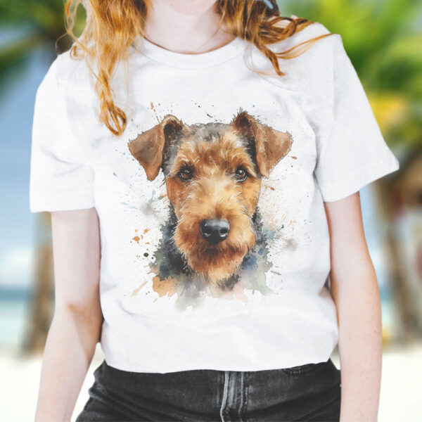 Welsh Terrier WB0626 18 Щампа: уелски териер, акварелен портрет