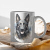 black german shepherd WB0718 15 Чаша с черна немска овчарка