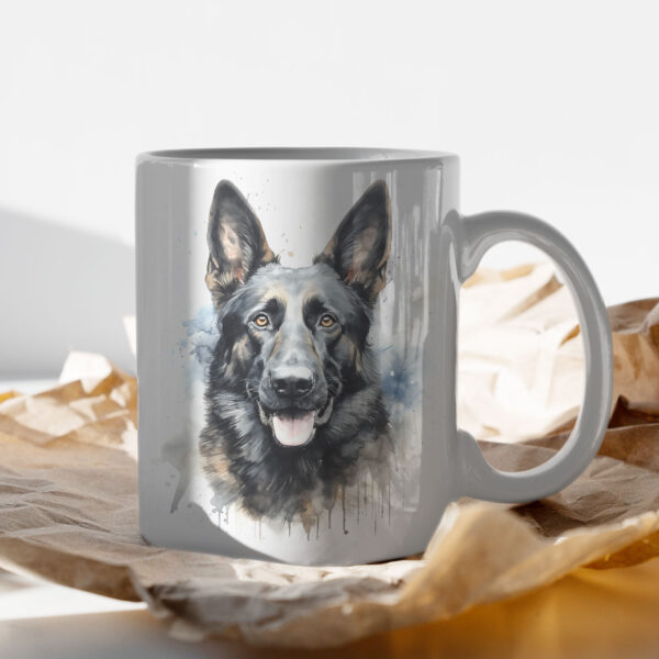 black german shepherd WB0718 15 Чаша с черна немска овчарка