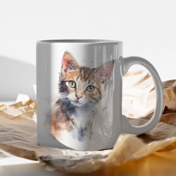 cat WB0496 13 Чаша с портрет на рижава котка