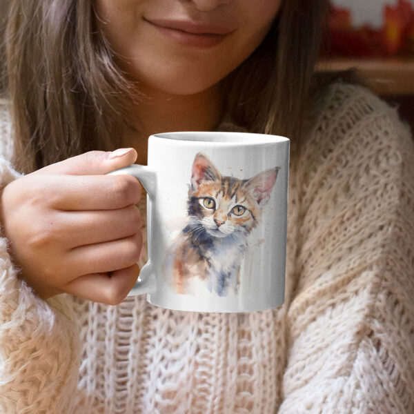cat WB0496 15 Чаша с портрет на рижава котка, керамична чаша 330 мл