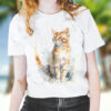 cat WB0500 18 Щампа: рижава котка в профил, акварел