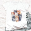 cat WB0506 20 Група котки, акварелен портрет върху бял памук