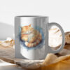 cat WB0528 13 Чаша с рижава котка, свита на кълбо
