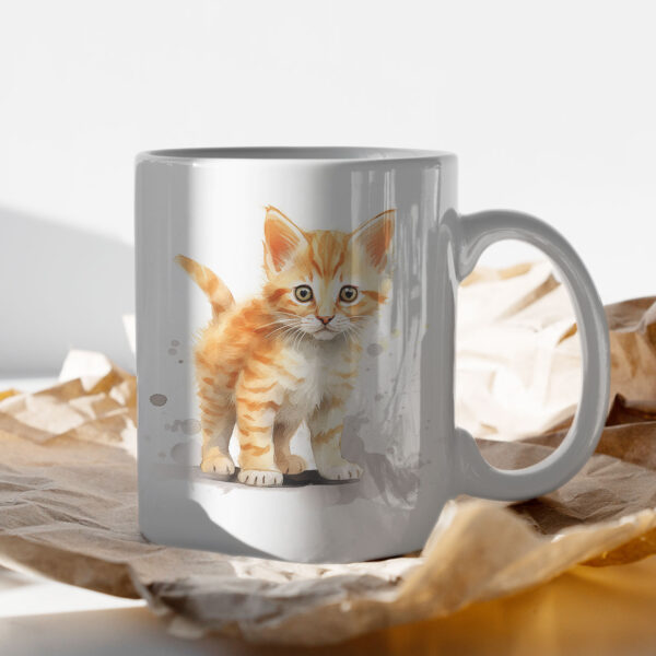 cat WB0560 13 Чаша с рижаво котенце в цял ръст
