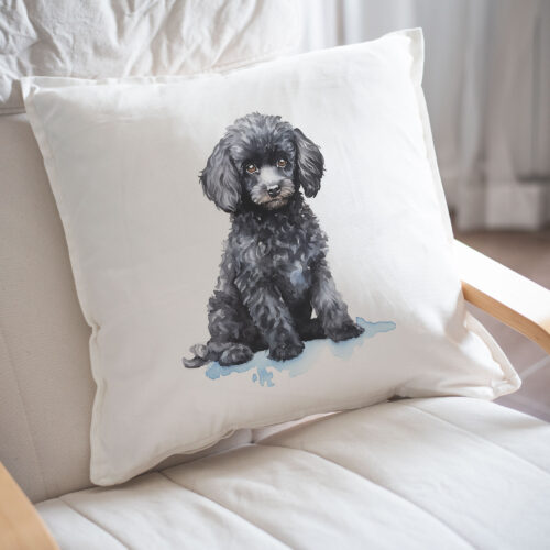 poodle WB0581 22 Възглавница с черен пудел