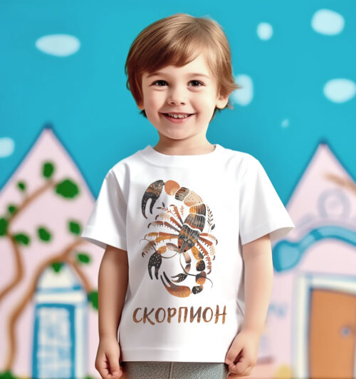 WB0793 skorpion 17 Детска тениска със зодия Скорпион