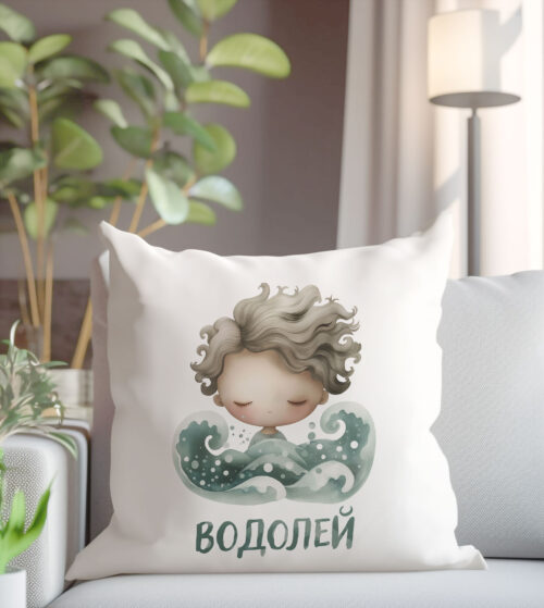 WB0795 vodolei 23 Възглавница със зодия Водолей