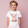 Pig WB0938 19 Детска тениска с прасенце, седнало