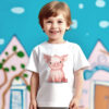 Pig WB0938 20 Детска тениска с прасенце, седнало, детайл от щампата