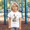 Rabbit WB0947 18 Детска тениска със зайче сред тревички, унисекс кройка