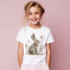 Rabbit WB0947 19 Детска тениска със зайче сред тревички, детайл от щампата