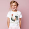 Chicken WB0975 19 Детска тениска с петел, детайл от щампата