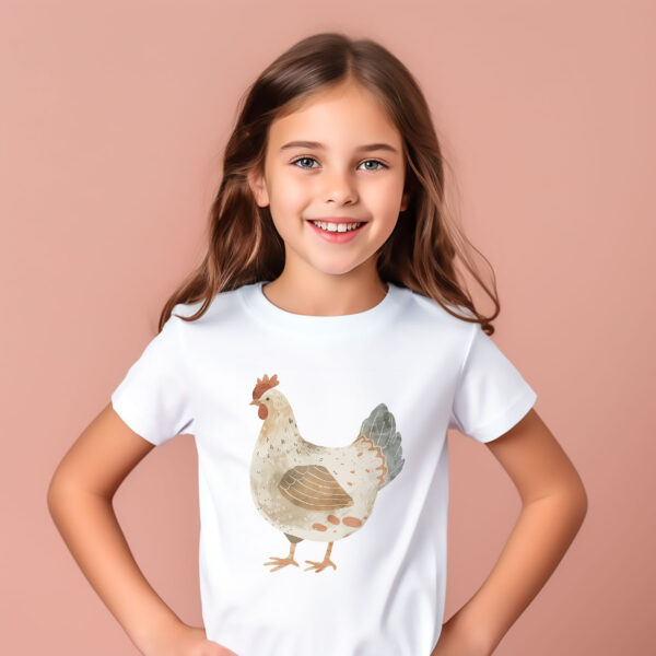 Chicken WB0976 17 Детска тениска с кокошка