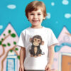 Chimpanzee WB0968 20 Детска тениска с маймунка, детайл от щампата