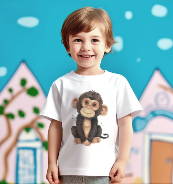 Chimpanzee WB0968 20 Детска тениска с маймунка, детайл от щампата