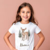 Deer WB0918 15 Детска тениска със сърничка, бял органичен памук
