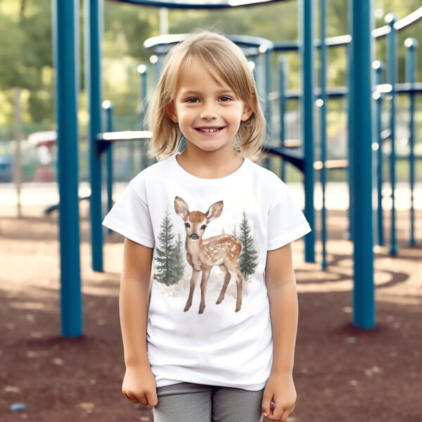 Deer WB0918 18 Детска тениска със сърничка, детайл от щампата