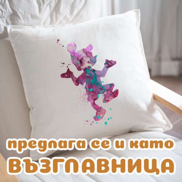 Възглавница с Пинокио за момиченце Щампа с пинокио, акварелен силует