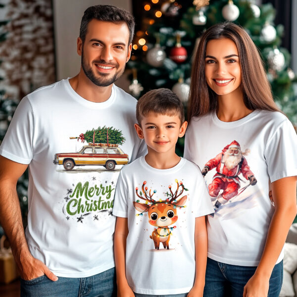 Щампа: Коледна тениска със зелено същество и надпис Merry Grinchmas