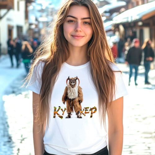 Уникална дамска тениска с кукер Тениска с кукер в топли тонове