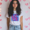 Тениска с надпис Love в синя рамка