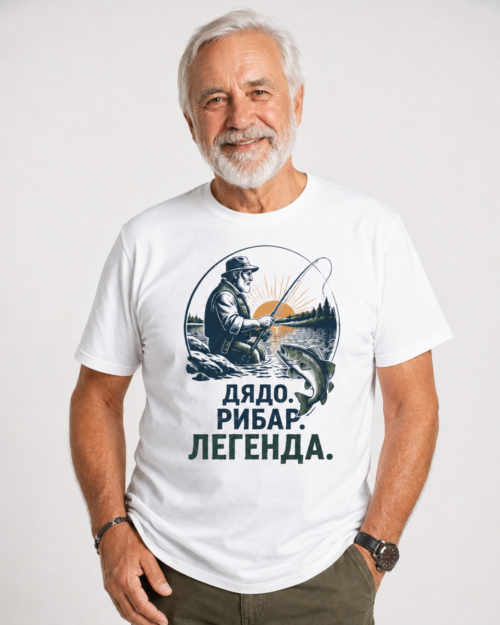 Тениска за дядо рибар с дизайн Легендата