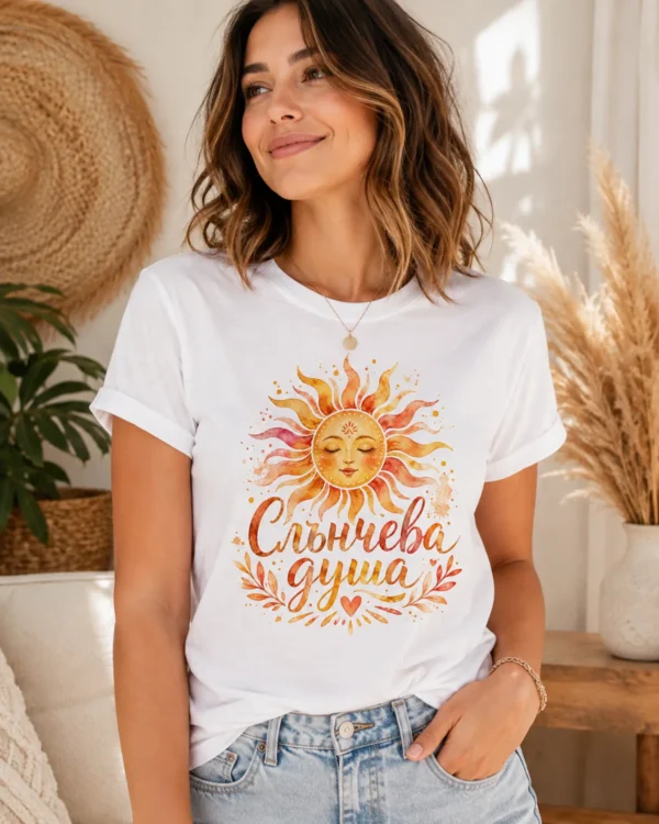 ts011-damska-teniska-slancheva-dusha-retro-slantse-model-2 Дамска тениска със слънчева душа и ретро слънце, дамски модел