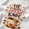Тениска с надпис Не говоря преди кафе, изглед 2