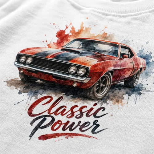 Тениска с ретро спортна кола Classic Power, изглед 2